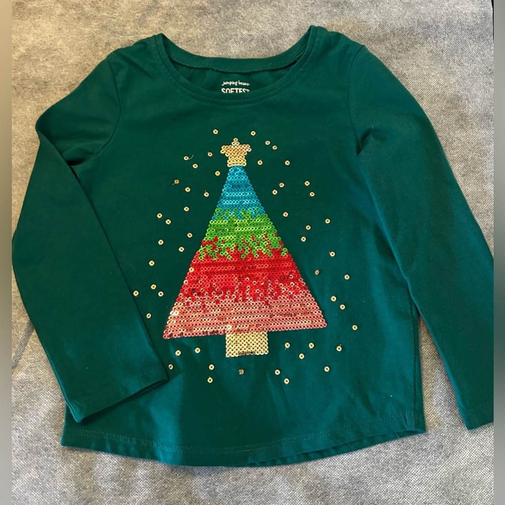 Girls sequined long sleeve t-shirt. 2T by Jumping Beans softest Tee.